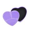 Ipetboom 3pcs Ergonomic Sponge Makeup Brush Cleaning Box Heart Shaped Dry Wet Dual Use Quick Clean Beauty Case Purple view 2