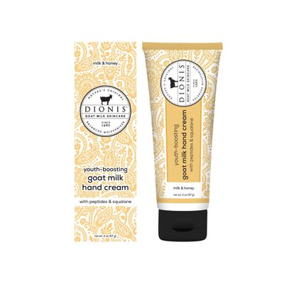 Dionis Youth Boosting Goat Milk Hand Cream 2oz, With Peptides and Squalane For More Vibrant and Healthy Skin, Milk & Honey