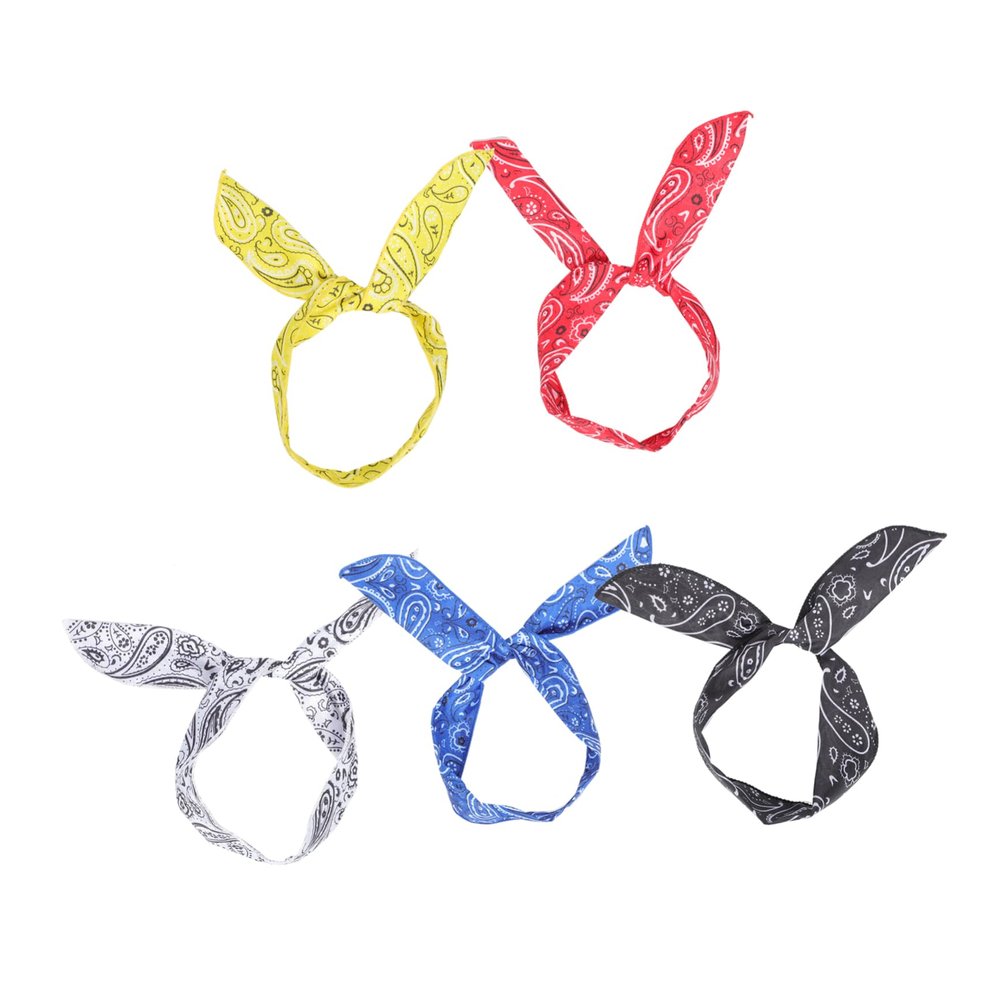 balacoo 5pcs Twisted Bow Hair Bands Adorable Wire Hairband for Women Hair Head Wraps Rabbit Ears Headdress