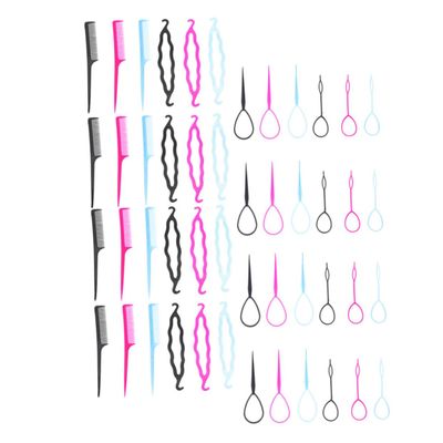 balacoo 12sets Convenient Hair Braiding Tools Reusable Plastic Bun Makers for Women Lightweight Hair Accessories for Daily Styling and Special Occasions