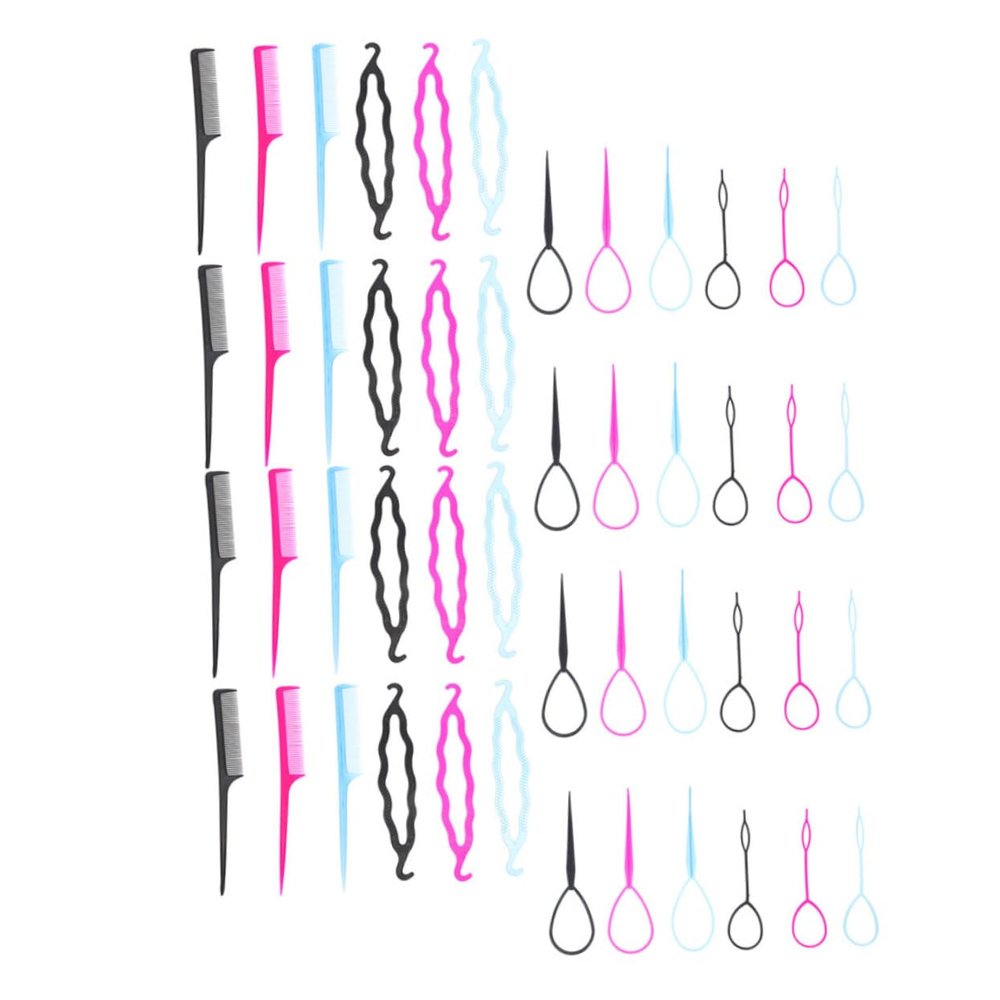 balacoo 12sets Convenient Hair Braiding Tools Reusable Plastic Bun Makers for Women Lightweight Hair Accessories for Daily Styling and Special Occasions