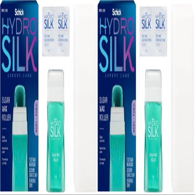 Schick Hydro Silk Sugar Wax Roller for Body + Pubic, Roll On Body Wax Kit, Soft, Hair Removal Wax, Bikini Line Hair Removal (Pack of 2)