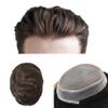 F M FACE MIRACLE NEW YORK Mens Toupee Human Hair System Replacement Durable Mono Toupee For Men Poly PU Skin Around Hairpiece7 X9#3 Dark Brown-120% density view 1