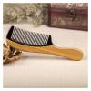 TERPON Hand Crafted Natural Green Sandalwood Buffalo Horn Comb Scent AntiStatic Detangling Hair Detangler Wooden Hair Combs view 3