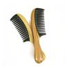 18cm Wide Tooth Comb and Fine Tooth Combs Sandalwood Buffalo Ox Horn Wooden Hair Comb Wooden Hair Combs (Color : Wide Teeth) view 4