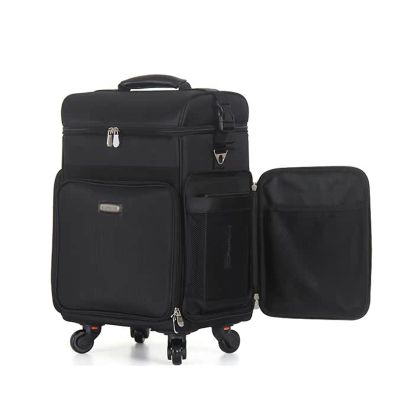HJXGQJM Professional Cosmetic Case Rolling Makeup Train Case Portable Cosmetic TrolleyLarge Trolley Storage CaseTrolley Case Cosmetic Case with CastorsCosmetic Case Made of Oxford Cloth