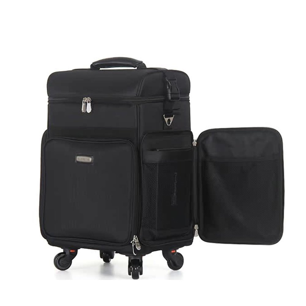 HJXGQJM Professional Cosmetic Case Rolling Makeup Train Case Portable Cosmetic TrolleyLarge Trolley Storage CaseTrolley Case Cosmetic Case with CastorsCosmetic Case Made of Oxford Cloth