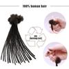 10PS Dread locs Hair Extension Human Hair Dreadlocks for Woman Man Ponytail Natural (16inch,Brown) view 2