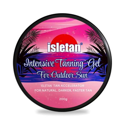 isletan intensive tanning gel peach, tanning gel for outdoor sun, 200g
