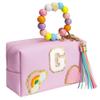 Elilier Birthday Gifts for 4 5 6 7 8 9 10 11 12 13 Year Old Girls, Monogrammed Makeup Bags with Zipper, Cute Makeup Pouch, Initial Birthday Gifts Bag for Daughter Friends Sister(medium) view 1