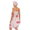 Bulletgxll Cherries and Rainbows Women's Shower Wrap Towel Set of 3 Adjustable Spa Body Wrap Super Absorbent Bathrobe with Hair Towel & Headband view 2