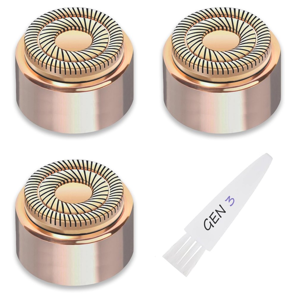 Generation 3 Facial Hair Remover Replacement Heads for Finishing Touch Flawless,Double Precision Blades Replacement Heads Compatible with Finishing Touch Flawless Gen 3,Pack of 3.