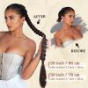 Sofeiyan Long Braid Ponytail Extension with Hair Tie Straight Sleek Wrap Around Hair Extensions Braid Pony Tail Fluffy Natural Soft Synthetic Hairpieces for Women Daily Wear, 26 inch-Black Brown view 3