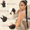 Sofeiyan Long Braid Ponytail Extension with Hair Tie Straight Sleek Wrap Around Hair Extensions Braid Pony Tail Fluffy Natural Soft Synthetic Hairpieces for Women Daily Wear, 26 inch-Black Brown view 4