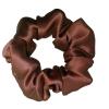 100% Pure Mulberry Silk Scrunchies - 16 Momme Hair Ties for Women, Girls with Curly, Thick or Thin Hair for Sleep (1, 02 Brown) view 1