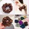 100% Pure Mulberry Silk Scrunchies - 16 Momme Hair Ties for Women, Girls with Curly, Thick or Thin Hair for Sleep (1, 02 Brown) view 2