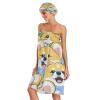 Bulletgxll Cartoon Dog Women's Shower Wrap Towel Set of 3 Adjustable Spa Body Wrap Super Absorbent Bathrobe with Hair Towel & Headband view 3