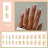24Pcs St Patrick's Day Press on Nails Short Shape French Tip Fake Nails Green Four-leaf Clover Design, Square False Nails Shamrock Acrylic Artificial Nails Stick on Nails for Women Nail Art Decoration view 2