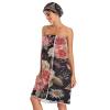 Bulletgxll Flowers and Tower Women's Shower Wrap Towel Set of 3 Adjustable Spa Body Wrap Super Absorbent Bathrobe with Hair Towel & Headband view 3