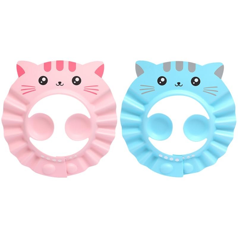 Totority Adjustable Infant Shower Cap Waterproof Baby Bath Hat with Ear Protection and Cartoon Design for Comfortable Toddler Shampooing