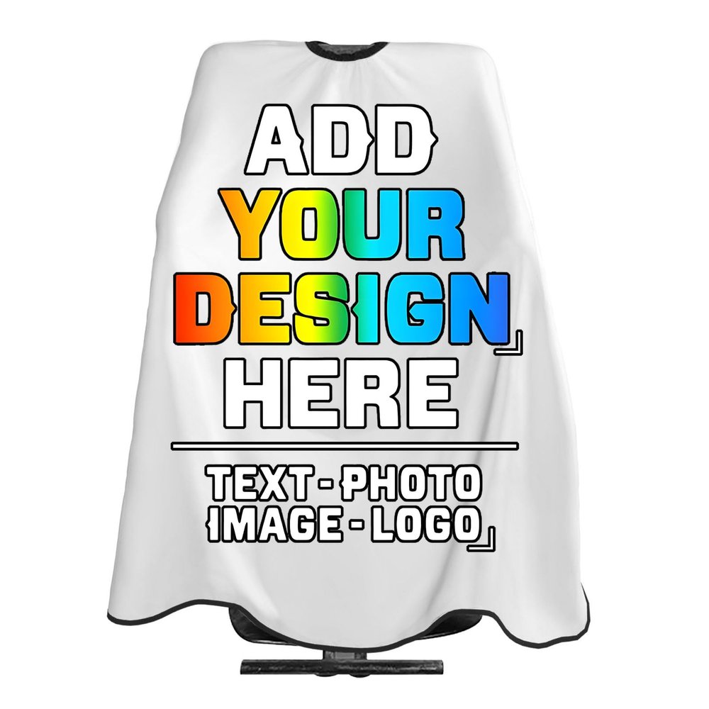 Twkzynj Custom Barber Cape Customize Barber Aprons Personalized Add Your Photo Logo Text Hairdressing Apron for Men or Women, White