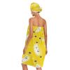 Bulletgxll Cute Banana Women's Shower Wrap Towel Set of 3 Adjustable Spa Body Wrap Super Absorbent Bathrobe with Hair Towel & Headband view 2