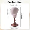 UnPinnable Canvas Mannequin Head Wig Head Stand Mannequin Head Hat Display Wig Head Hat Racks Standing Wig Holder Fabric Mannequin Head Stand for Wigs, Hats, Caps, Headdress, Canvas Dome+Wood Base view 2