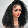 13x6 Curly HD Transparent Lace Front Human Hair Wig 180% Density Natural Color Brazilian Remy Hair Deep Part Invisible Lace Glueless Wigs Pre Plucked with Baby Hair Natural Hairline 24inch view 2