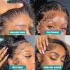 13x6 Curly HD Transparent Lace Front Human Hair Wig 180% Density Natural Color Brazilian Remy Hair Deep Part Invisible Lace Glueless Wigs Pre Plucked with Baby Hair Natural Hairline 24inch view 3