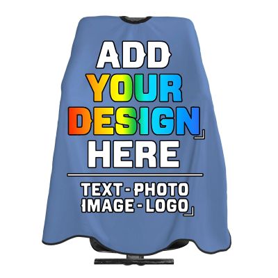 Twkzynj Custom Barber Cape Customize Barber Aprons Personalized Add Your Photo Logo Text Hairdressing Apron for Men or Women, Dutch Blue