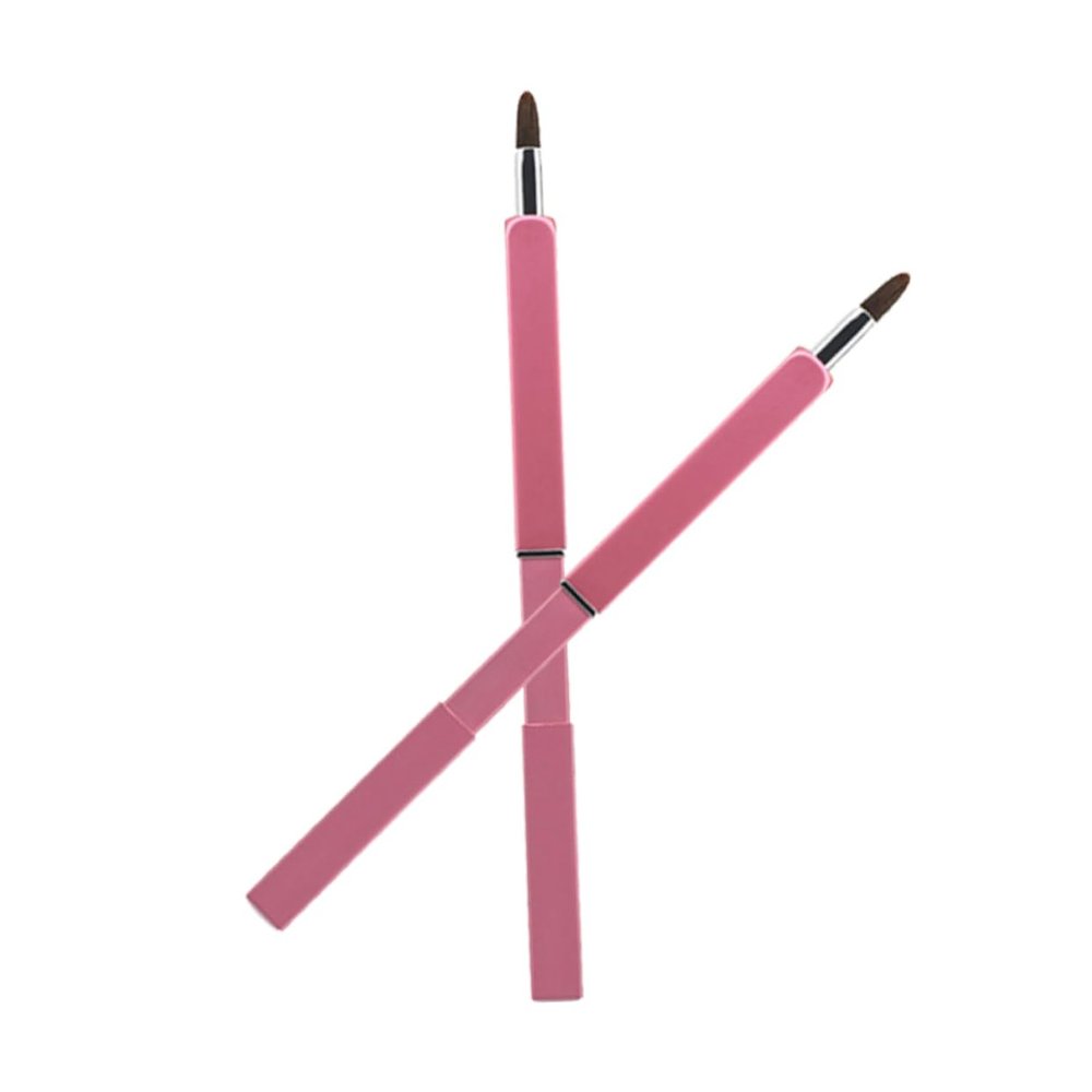 NOLITOY Retractable Lip Brush Nylon Fiber Bristles Portable Makeup Applicator Metal Tube for Precise Lip Application at