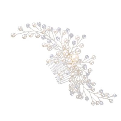 Angoily Flower Bridal Hair Comb Elegant Rhinestone Wedding Headpiece for Women Versatile Hairpin Accessory for Updos Half-up Styles for Parties and Special Occasions White