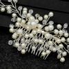 Angoily Flower Bridal Hair Comb Elegant Rhinestone Wedding Headpiece for Women Versatile Hairpin Accessory for Updos Half-up Styles for Parties and Special Occasions White view 3