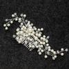Angoily Flower Bridal Hair Comb Elegant Rhinestone Wedding Headpiece for Women Versatile Hairpin Accessory for Updos Half-up Styles for Parties and Special Occasions White view 4