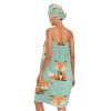Bulletgxll Cartoon Fox Women's Shower Wrap Towel Set of 3 Adjustable Spa Body Wrap Super Absorbent Bathrobe with Hair Towel & Headband view 2