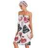 Bulletgxll Valentines Day Pattern Women's Shower Wrap Towel Set of 3 Adjustable Spa Body Wrap Super Absorbent Bathrobe with Hair Towel & Headband view 3