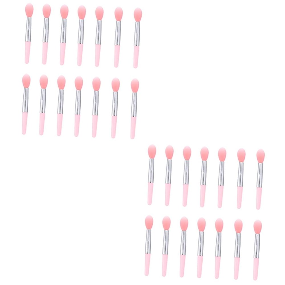 Angoily 2sets Silicone Lip Brush Non-stick Lipstick Applicator Eyeshadow Makeup Brush for Travel Professional Transparent Handles for Makeup