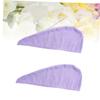 Angoily 2sets 60 * 25cm Purple Microfiber Hair Drying Cap Fast Dry Spa Caps Non Slip Hair Towel Wrap 2pcs*2 view 2