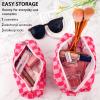 2Pcs Checkered Pencil Case Cute Pencil Pouch for Teens Checkered Makeup Bag Travel Cosmetic Bag Set Cute Makeup Pouch for Purse Portable Zippered Skincare Bags Preppy Toiletry Bags Organizer(Pink) view 2
