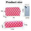 2Pcs Checkered Pencil Case Cute Pencil Pouch for Teens Checkered Makeup Bag Travel Cosmetic Bag Set Cute Makeup Pouch for Purse Portable Zippered Skincare Bags Preppy Toiletry Bags Organizer(Pink) view 4