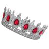 Beatifufu Headdress Red and Silver Accents Charming Wedding Dress Accessory for Special Occasions Parties and Proms view 1