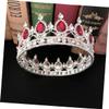 Beatifufu Headdress Red and Silver Accents Charming Wedding Dress Accessory for Special Occasions Parties and Proms view 2
