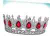 Beatifufu Headdress Red and Silver Accents Charming Wedding Dress Accessory for Special Occasions Parties and Proms view 3