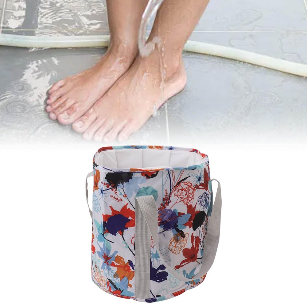 Collapsible Foot Bath Basin,Portable Foldable Foot Bath Tub with Handle for Soaking Feet Home Foot Spa Travel Water Bucket for Outdoor Camping Travel Soaking Feet(white)
