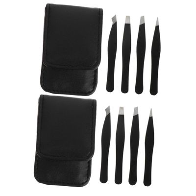 Angoily 2sets Stainless Steel Eyebrow Tweezers Practical Eyebrow Clip Beauty Tool Ergonomic Handle for Friends