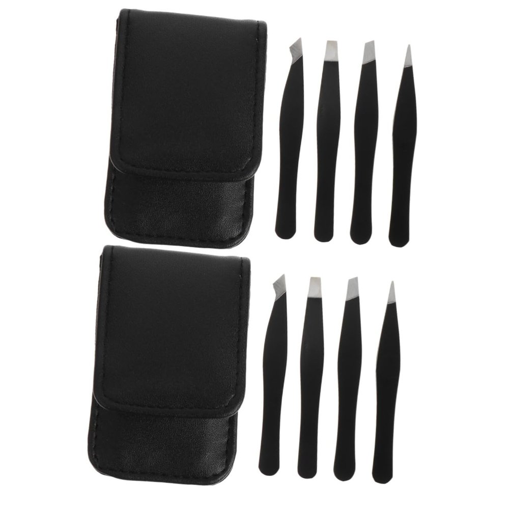 Angoily 2sets Stainless Steel Eyebrow Tweezers Practical Eyebrow Clip Beauty Tool Ergonomic Handle for Friends