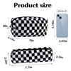 2Pcs Checkered Pencil Case Cute Pencil Pouch for Teens Checkered Makeup Bag Travel Cosmetic Bag Set Cute Makeup Pouch for Purse Portable Zippered Skincare Bags Preppy Toiletry Bags Organizer(Black) view 4