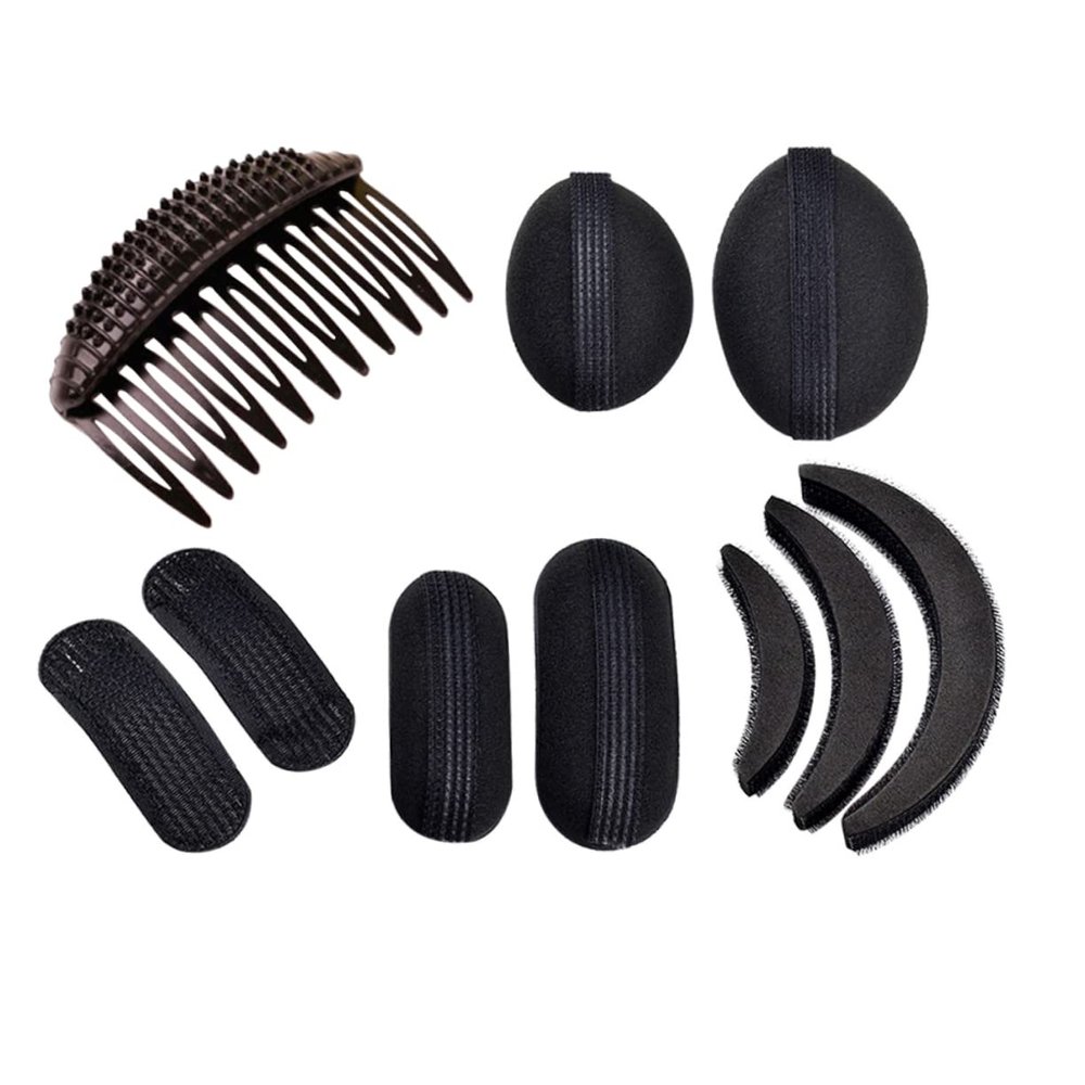 Angoily 1set Hair Fluffy Sponge Pads Set for Volume Bump Inserts Lightweight Styling Tools for Thin Thick Hair Includes Shapes for Easy Hairdos