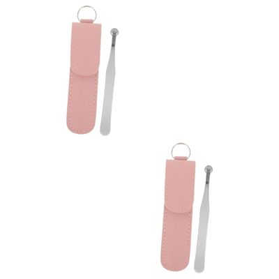 Angoily 2pcs Multi-Function Nose Hair Trimmer with Design Portable Trimming Tool for Men Includes Leather Case for Travel Convenience