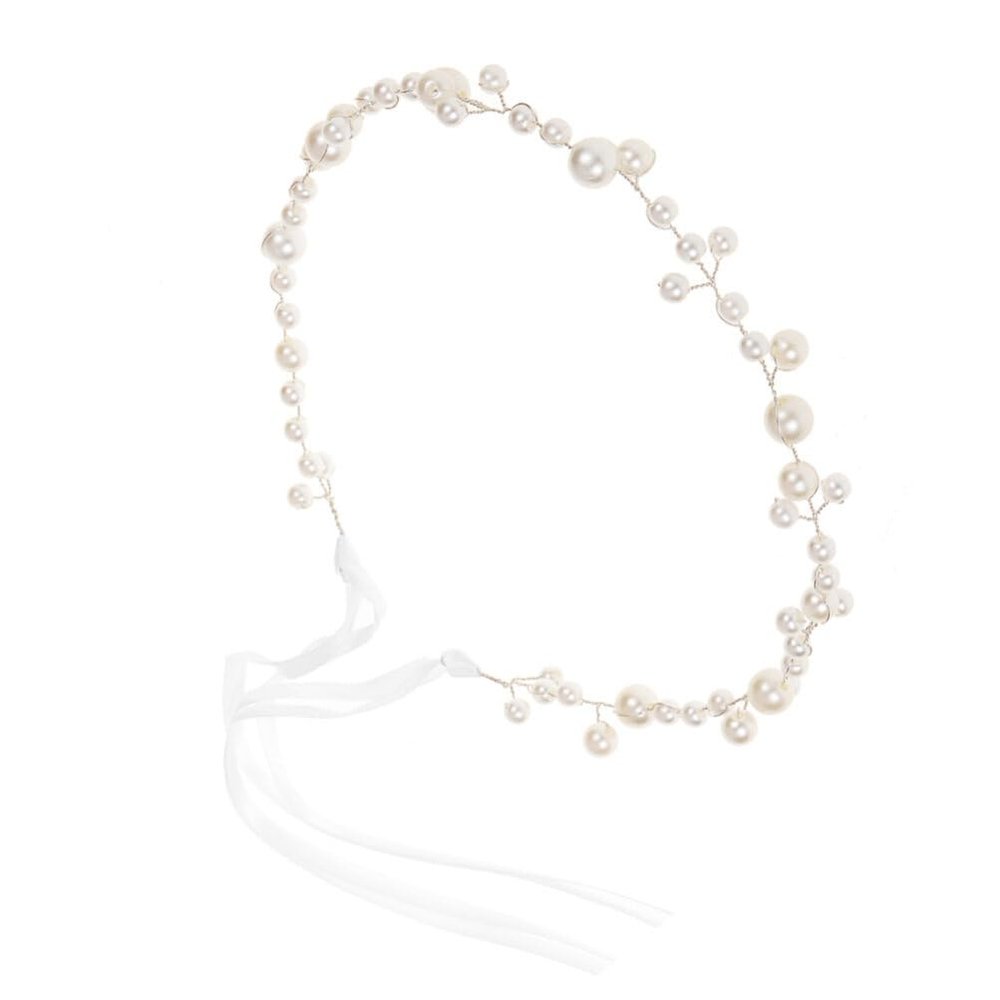 Mobestech Elegant Headband for Bride Simple and Jewelry for Weddings and Special Occasions Design White Hair Accessory for Girls and Women